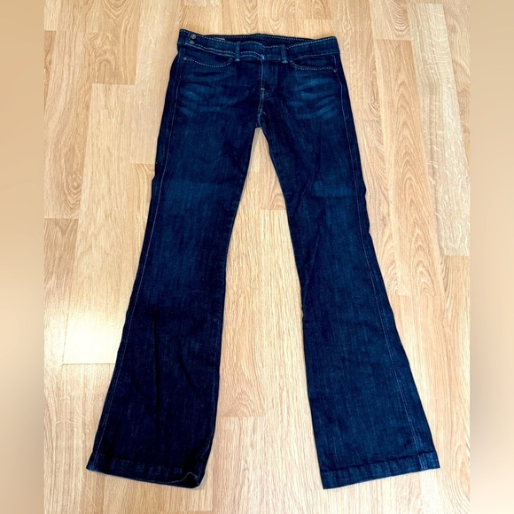 CITIZENS OF HUMANITY Belted Flare Leg Denim Jeans Size 30 GUC - Picture 1 of 9